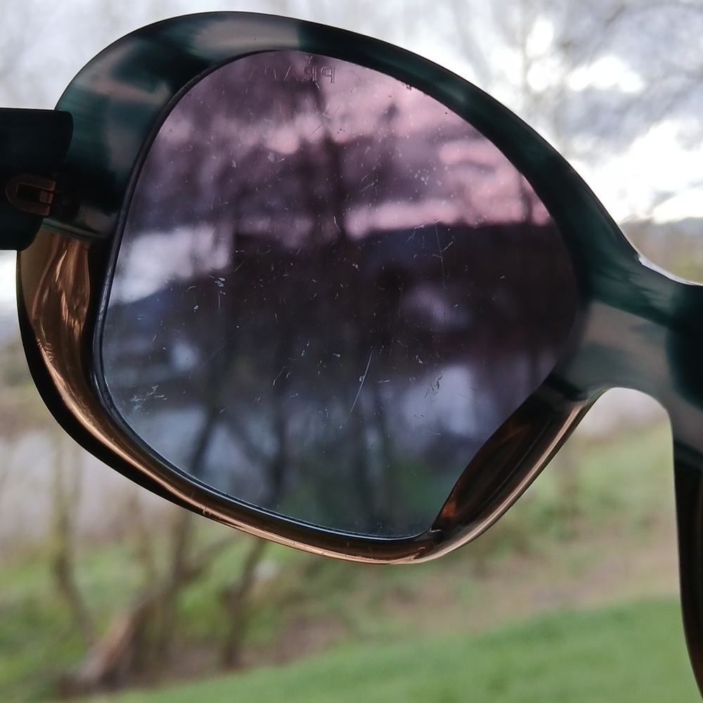 Prada Blue W/Brown Tortoiseshell Pattern Sunglasses Frames Prada Case Included! - Picture 8 of 13